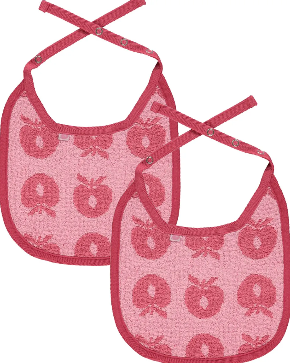 Småfolk 2 pak lille hagesmæk med æbler - Sea pink- Hagesmække