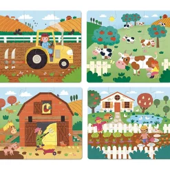 Vilac 4 puslespil i træ - Ting på bondegården- Puslespil
