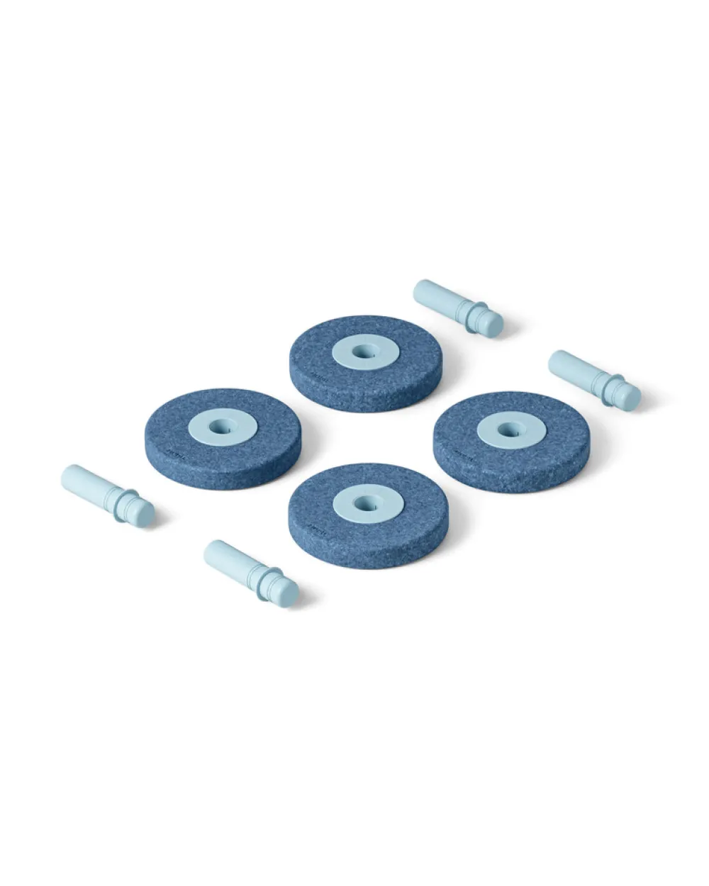 MODU 4 x Foam wheels Deep Blue / Sky Blue- Store Byggesæt|Tumlemøbler