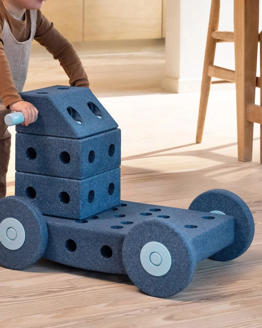 MODU 4 x Foam wheels Deep Blue / Sky Blue- Store Byggesæt|Tumlemøbler