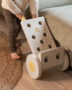 MODU 4 x Foam wheels Sand Grey / Honey Yellow- Store Byggesæt|Tumlemøbler