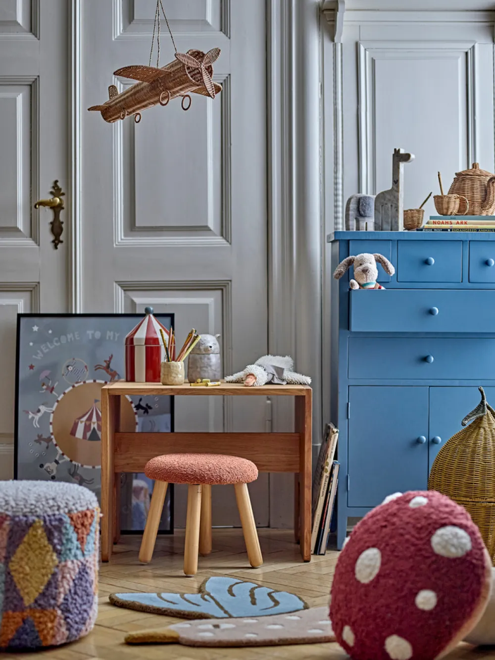 Bloomingvillemini Aksel Taburet, Brun, Polyester-Børn Bænke & Skamler