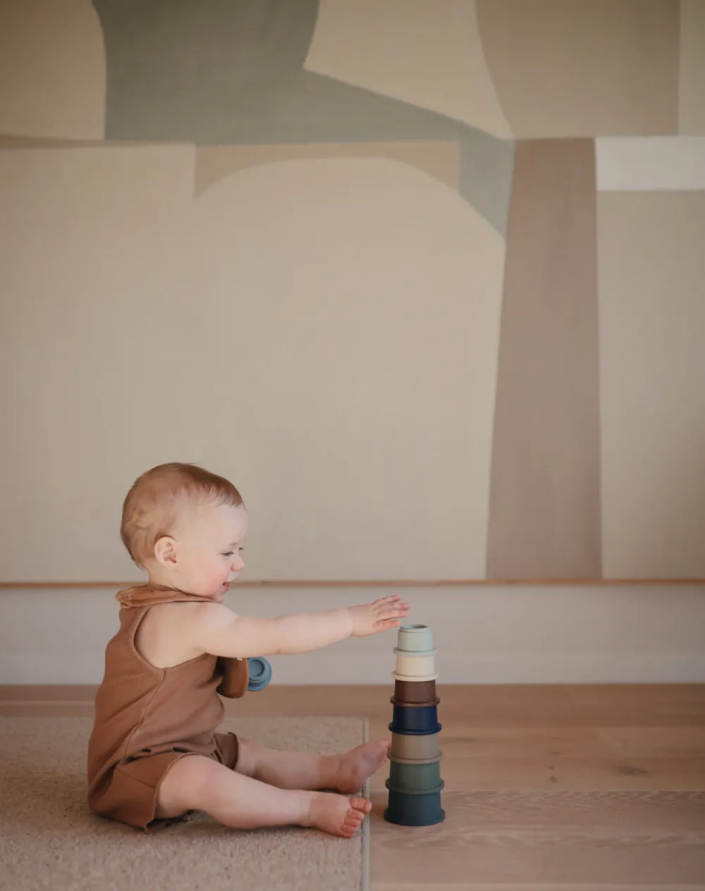 MUSHIE Aktivitetslegetøj Stablekopper - Forest- Stabelklodser