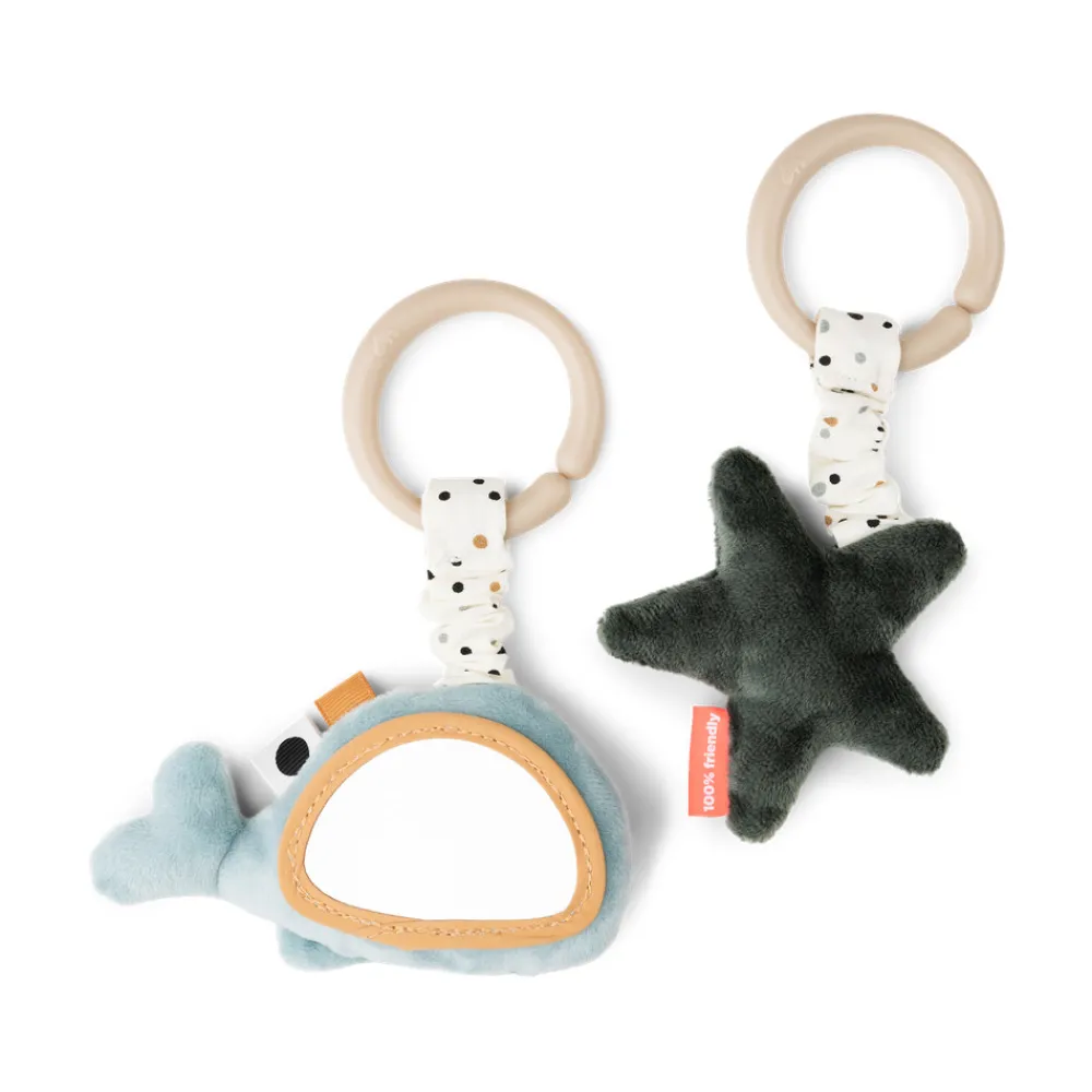 Done By Deer Aktivitetsophæng 2 stk. Wally - Blå- Legetøj Til Barnevogne & Autostole