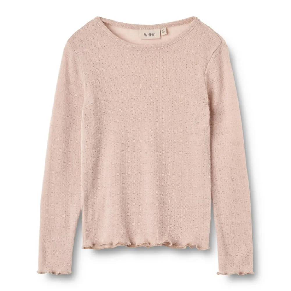Wheat Alli Uld T-shirt Langærmet - Pale lilac- Uldoverdele|Bluser