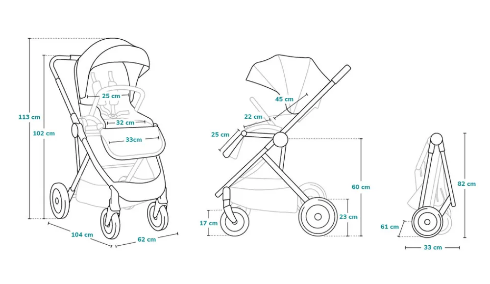 Lionelo Amber 3i1 duovogn - grey stone- Vognpakker|Kombivognspakker
