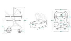 Lionelo Amber 3i1 duovogn - grey stone- Vognpakker|Kombivognspakker