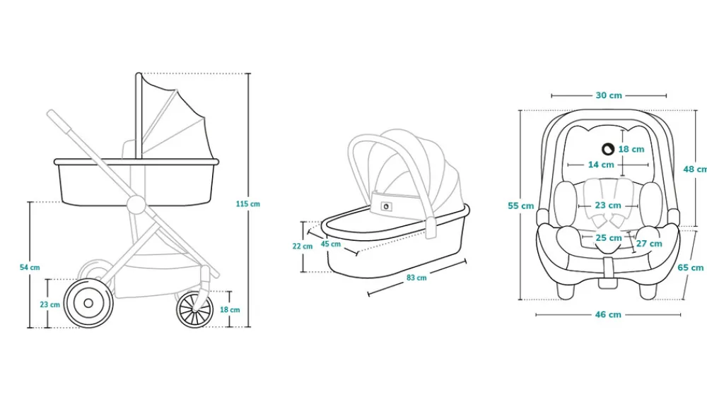 Lionelo Amber 3i1 duovogn - grey stone- Vognpakker|Kombivognspakker