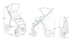 Lionelo Annet Plus klapvogn - stone caramel- Klapvogne Med Flade Sæder