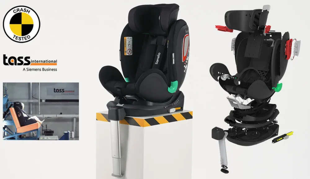 Lionelo Antoon Plus autostol - black onyx- Autostole Med Integreret Baser|Autostole 40-125 Cm (0-6 År)