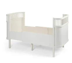 Sebra Baby & Jr. seng - classic white med madras-Børn Pakkeløsninger|Tremmesenge