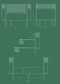 Sebra Baby & Jr. seng - jetty beige - FSC®-Børn Tremmesenge