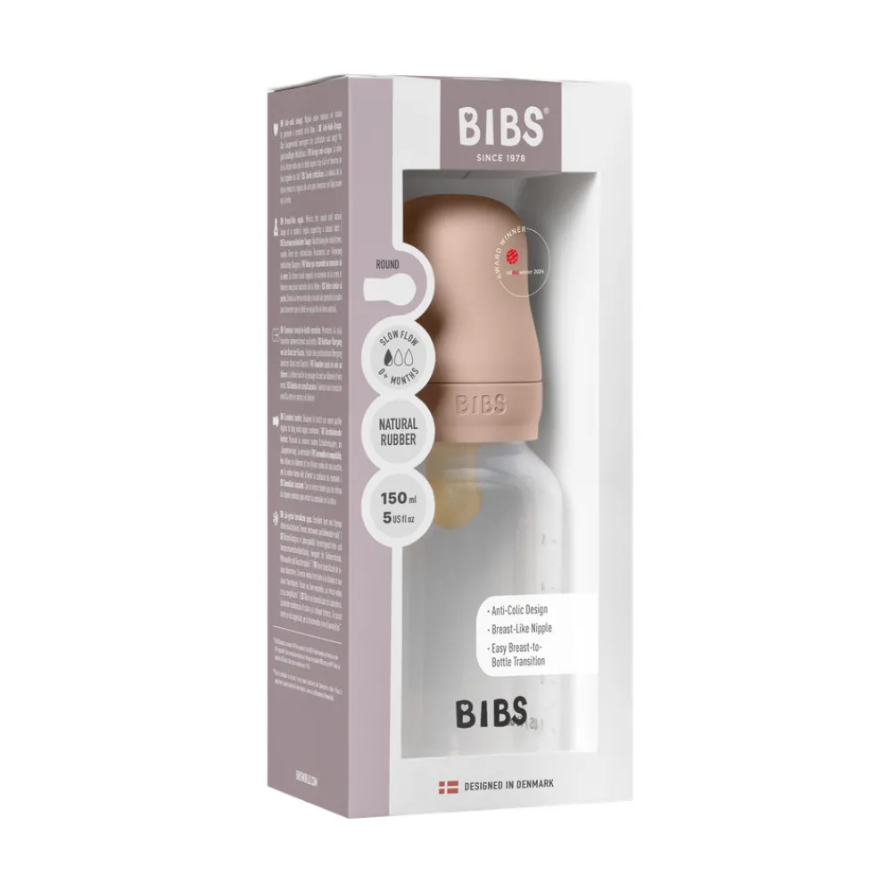 BIBS Baby Bottle Latex 1 pack 150 ml Blush- Sutteflasker