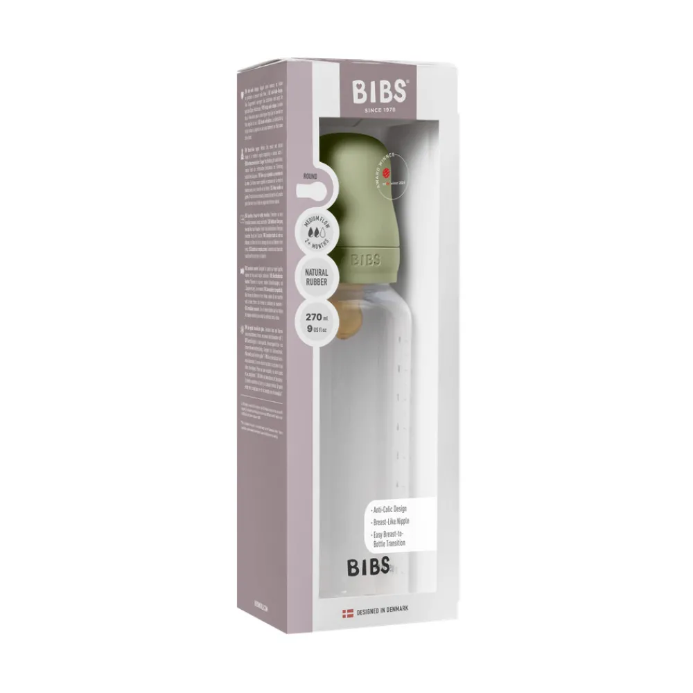 BIBS Baby Bottle Latex 1 pack 270 ml Sage- Sutteflasker