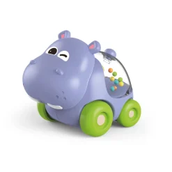 Scandinavian Baby Products Baby legetøjsbil - flodhest med konfetti- Legetøjsbiler