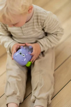 Scandinavian Baby Products Baby legetøjsbil - flodhest med konfetti- Legetøjsbiler