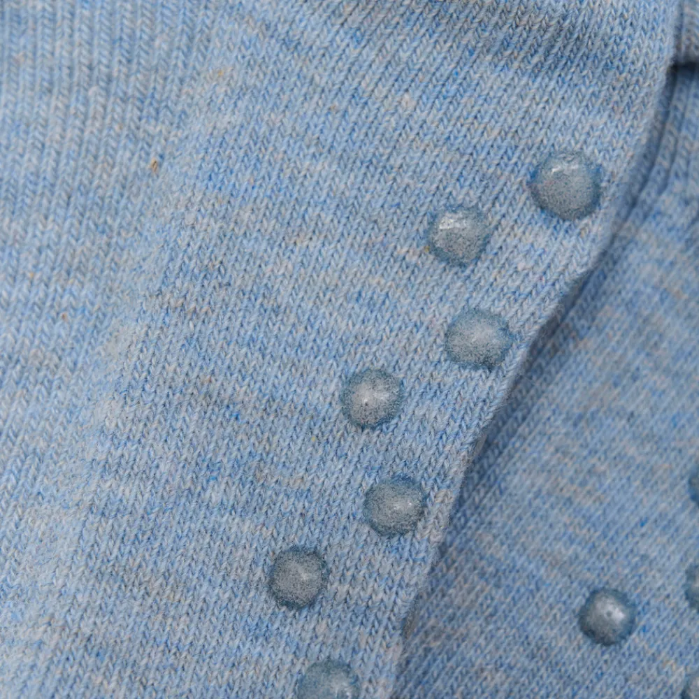 BeKids Baby rib sok m. ABS - Grey Dawn Melange- Skridsikre Strømper|Strømper