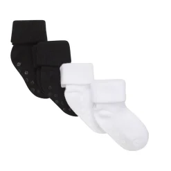 BeKids Baby rib strømpe m. ABS (4-pak) - 100- Strømper|Multipack