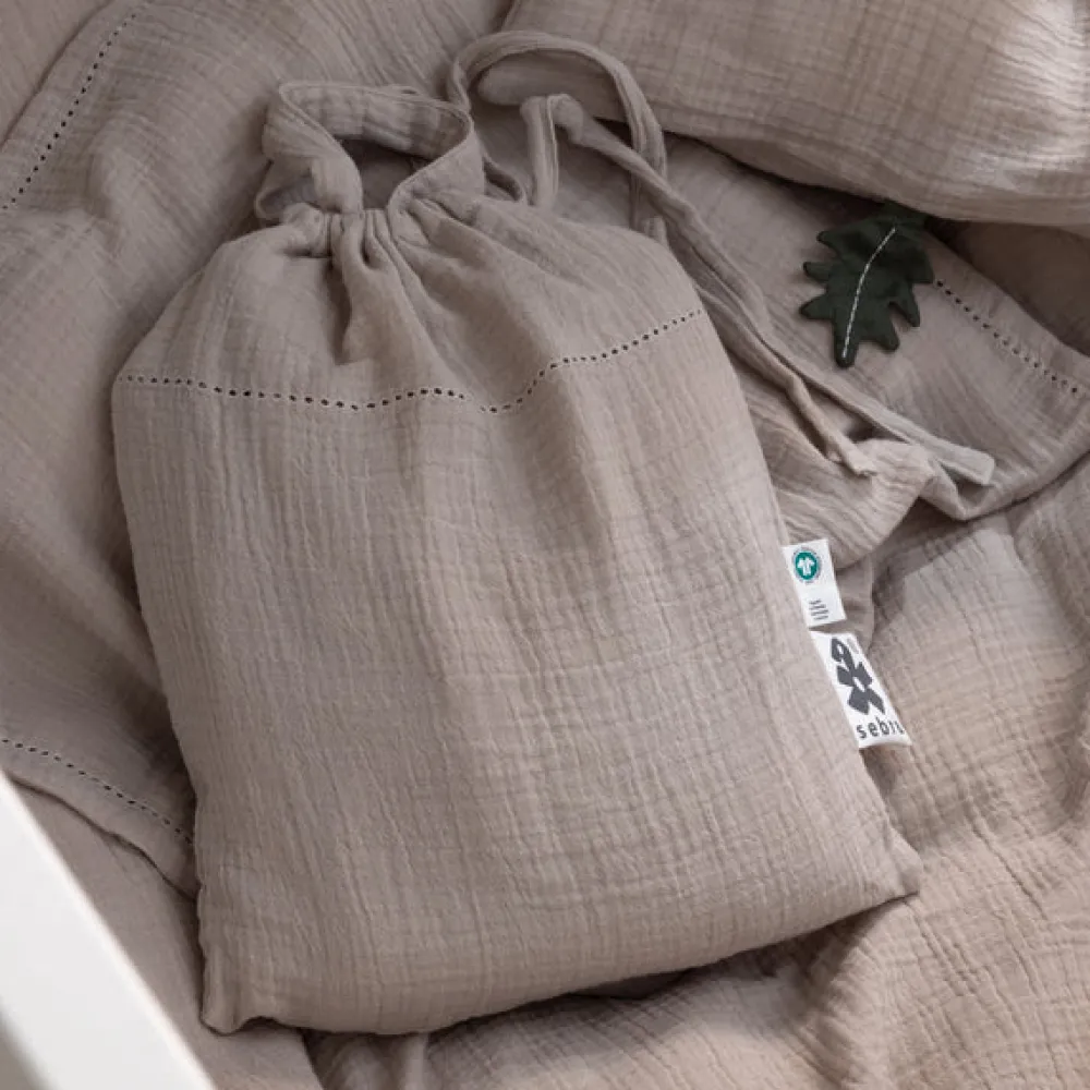 Sebra Baby sengetøj musselin - seabreeze beige-Børn Sengetøj