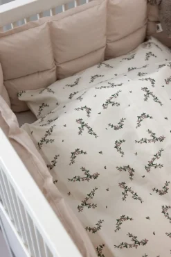 Sebra Baby sengetøj, powder blossom, beige 100x70-Børn Sengetøj