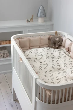 Sebra Baby sengetøj, powder blossom, beige 100x70-Børn Sengetøj
