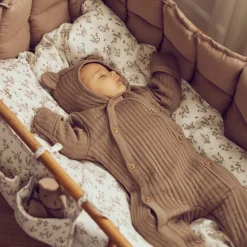 Müsli Baby sengetøj, 70x100 cm - Floral, beige-Børn Sengetøj