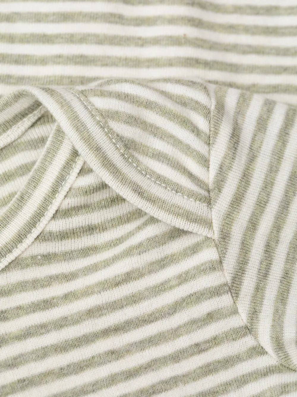 Serendipity Organics Baby Stribet Body - SAGE/ECRU- Bodystocking Langærmet