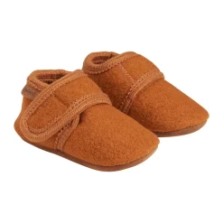 En Fant Baby wool slippers - Leather Brown- Uld Hjemmesko