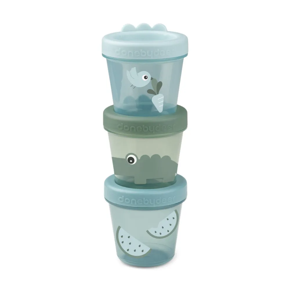 Done By Deer Babymad bøtte 3 stk. Croco - Grøn- Madopbevaring