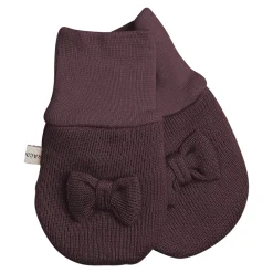 Racing kids Babyvanter u/tot m. Sløjfe - Red Grape- Luffer & Vanter|Uldhuer, Uldvanter & Uldfutter