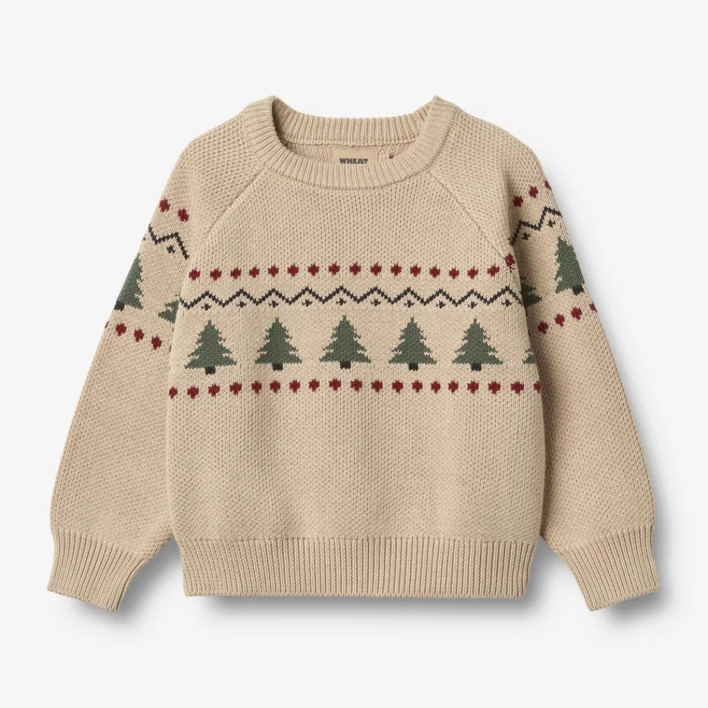 Wheat Balou Jacquard Pullover - Warm Sand- Juletøj|Cardigans, Veste & Trøjer