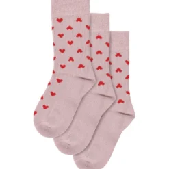 MINIPOP Bamboo hjerte strømper 3 pak - ROSE HEART- Strømper