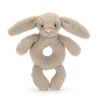 JellyCat Bashful kanin, beige ring rangle- Rangler I Plys