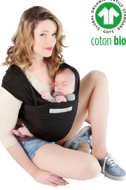 Love Radius By Je Porte mon Bebé Basic økologisk strækvikle sort- Bæreseler & Vikler