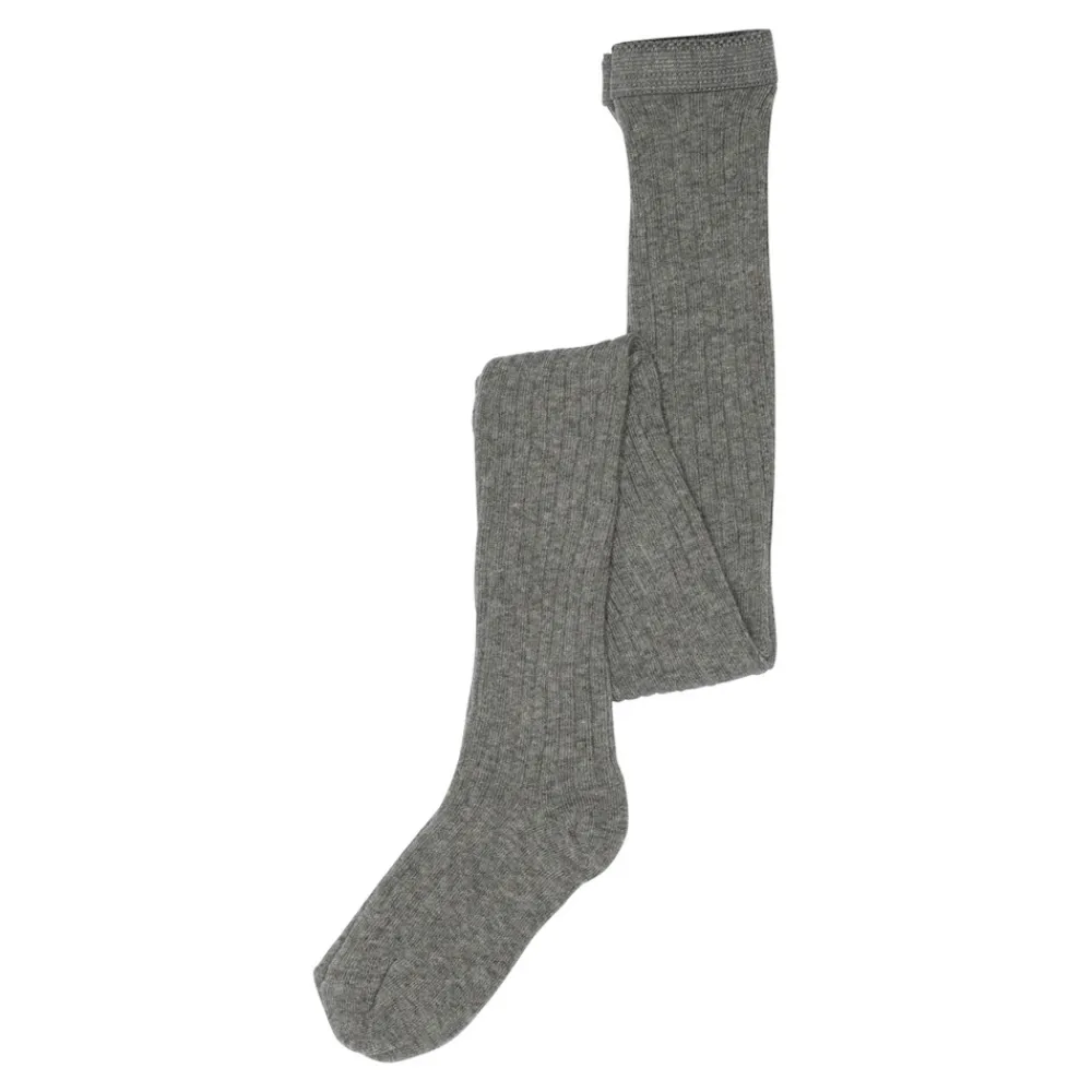 MP Denmark Basic Rib Strømpebuks - 491-Grå M.- Strømpebukser