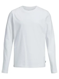 JACK & JONES Basis tee langærmet o-neck - WHITE- Bluser