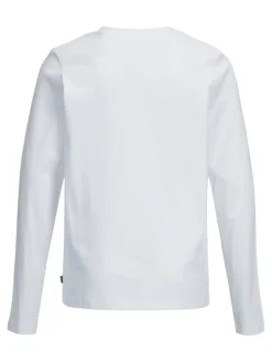JACK & JONES Basis tee langærmet o-neck - WHITE- Bluser
