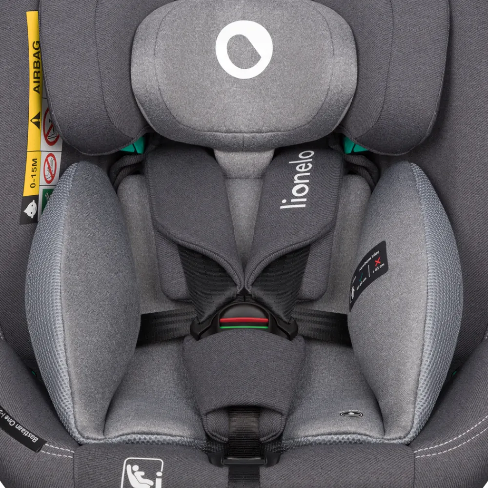 Lionelo Bastiaan one i-size - grey stone- Autostole 40-150 Cm (0-12 År)|Autostole Med Integreret Baser