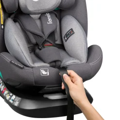 Lionelo Bastiaan one i-size - grey stone- Autostole 40-150 Cm (0-12 År)|Autostole Med Integreret Baser