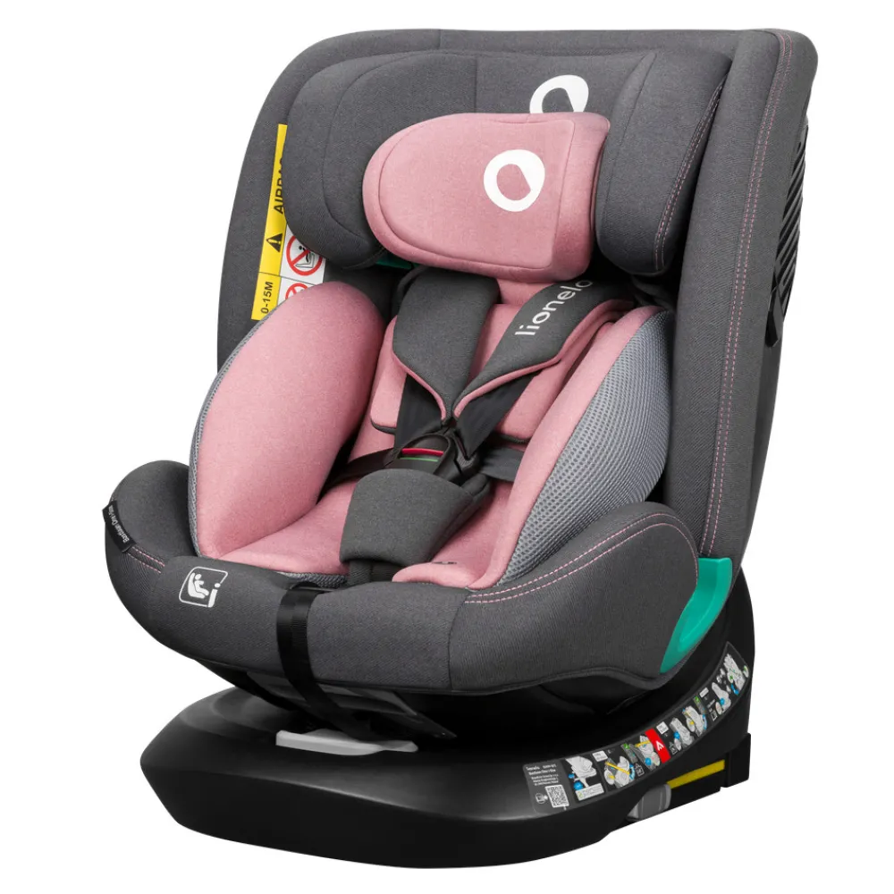 Lionelo Bastiaan one i-size - pink rose- Autostole Med Integreret Baser|Autostole 40-150 Cm (0-12 År)