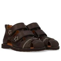 Angulus Begynder sandal med velcrolukning - Dark Brown- Sandaler Med Lukket Tå|Begyndersandaler