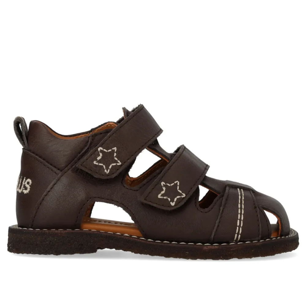 Angulus Begynder sandal med velcrolukning - Dark Brown- Sandaler Med Lukket Tå|Begyndersandaler