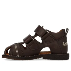 Angulus Begynder sandal med velcrolukning - Dark Brown- Sandaler Med Lukket Tå|Begyndersandaler