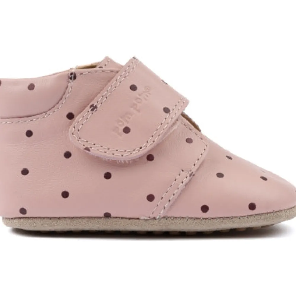 Pompom Begynder velcro print - DUSROSEDOT- Hjemmesko