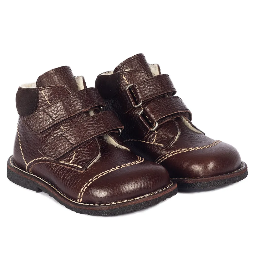 Angulus Begynder velcrosko - DARK BROWN- Vinterstøvler|Begyndersko
