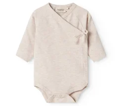 MarMar Copenhagen Belita Slå-om-body - Light beige melange- Bodystocking M. Skrålukning