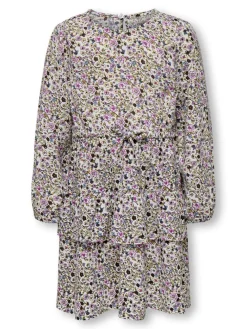 KIDS ONLY Bella ls v-neck kjole aop - CLOUDDANCE- Kjoler