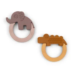 Done By Deer Biderangle 2 stk Deer friends Mustard/Pudder- Bideringe & Rangler