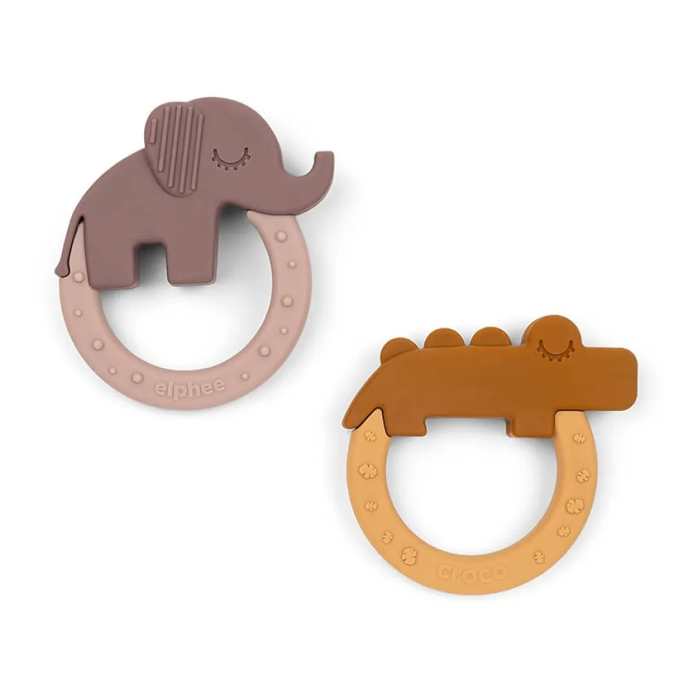 Done By Deer Biderangle 2 stk Deer friends Mustard/Pudder- Bideringe & Rangler