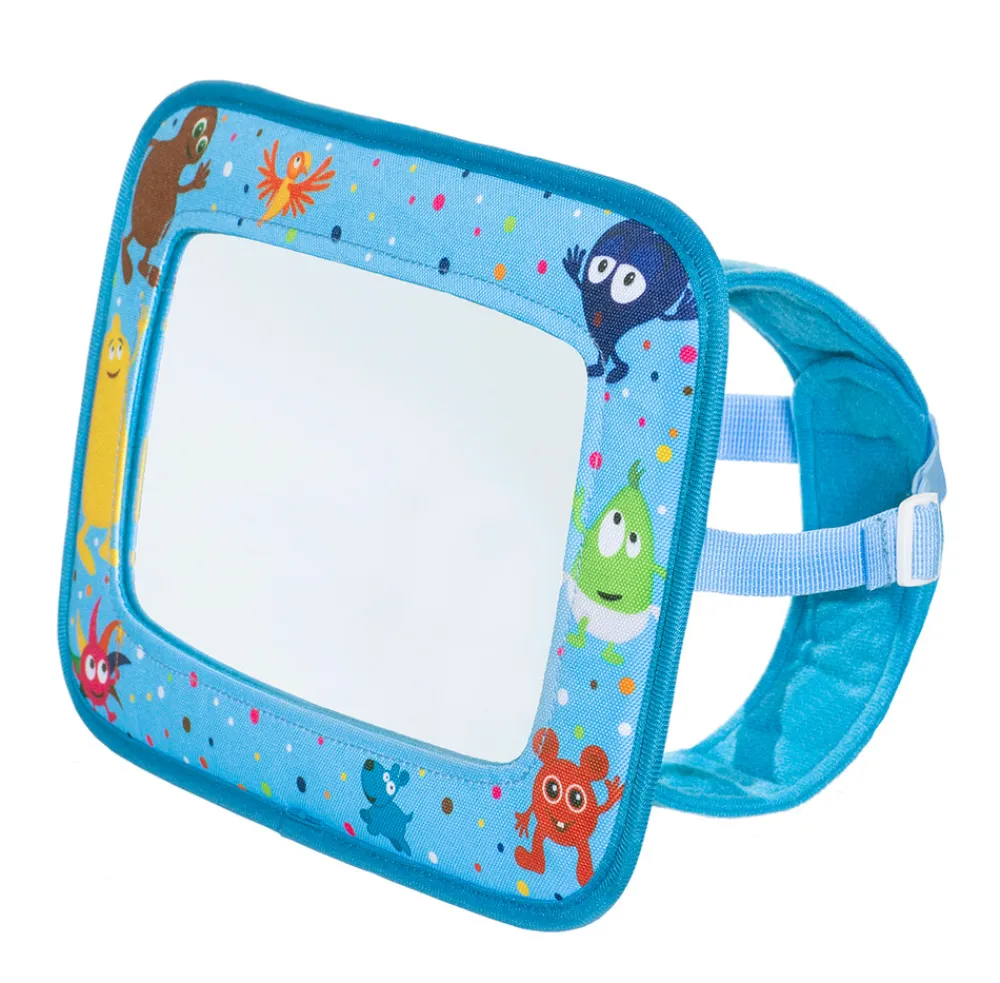 BABBLARNA Bilspejl med figurer, blå- Babyspejle